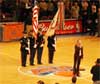 Cathy sings the National Anthem before a Knicks game.