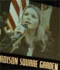 Cathy sings the National Anthem before a Knicks game.